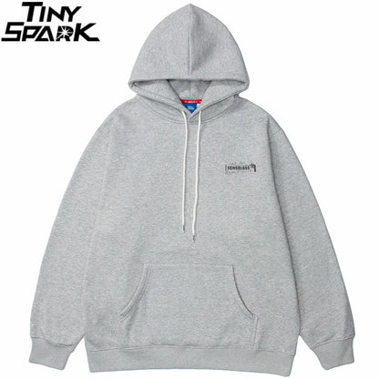 Hip Hop Hoodie Streetwear Sweatshirt 2025 Men Bear Letter Print Harajuku Hoodie Autumn Cotton Fleece Hooded Pullover Sweat Shirt