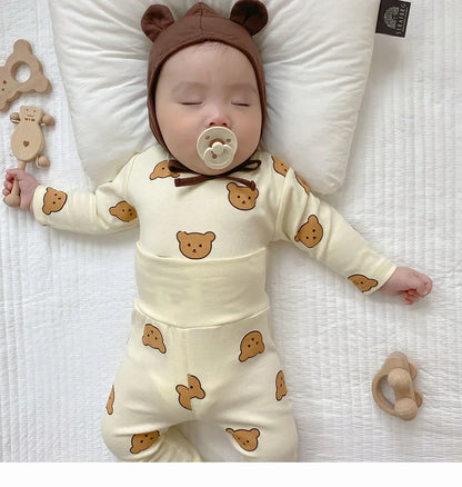 0-3Y Baby Pajama Suit Toddler Boys Sleep Wear Infant Girls Pyjama Cartoon Print Night Wear