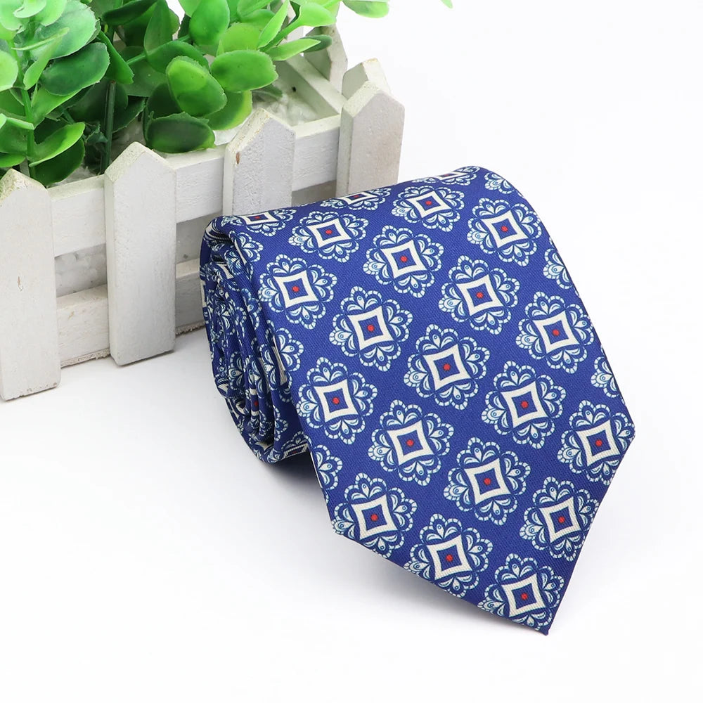 New Fashion Mens Tie Formal Striped Floral Designer Jacquard Wedding Necktie Soft Classic Neckwear Official Gravata For Man Wear