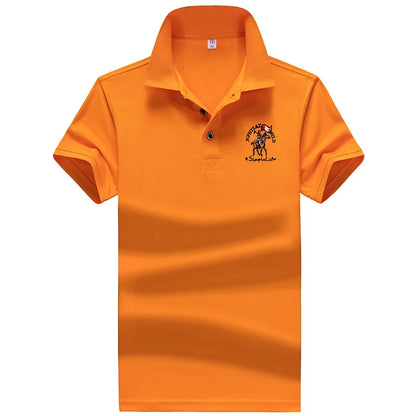 polo shirt men Summer new Men's short-sleeved polo shirt mens embroidery synthetic fiber Fabric youth casual business polo shirt