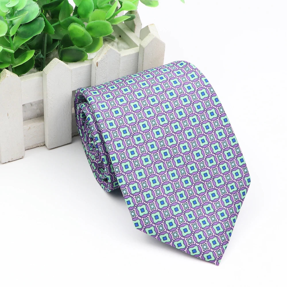 New Fashion Mens Tie Formal Striped Floral Designer Jacquard Wedding Necktie Soft Classic Neckwear Official Gravata For Man Wear