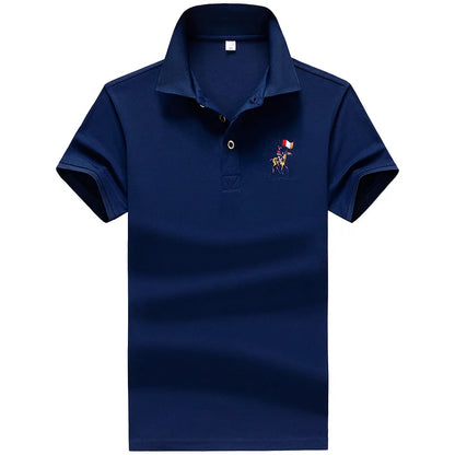 polo shirt men Summer new Men's short-sleeved polo shirt mens embroidery synthetic fiber Fabric youth casual business polo shirt