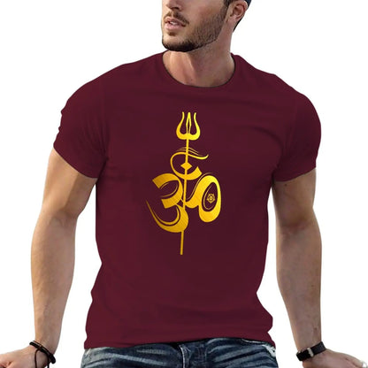 OM Lord Shiva Divine Spear Trident Trishul T Shirt T-Shirt sweat shirt mens graphic t-shirts anime