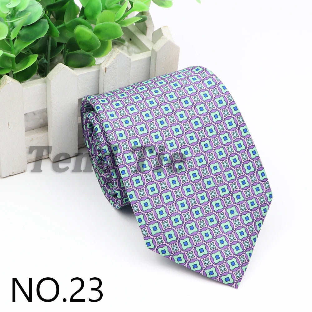New Fashion Mens Tie Formal Striped Floral Designer Jacquard Wedding Necktie Soft Classic Neckwear Official Gravata For Man Wear