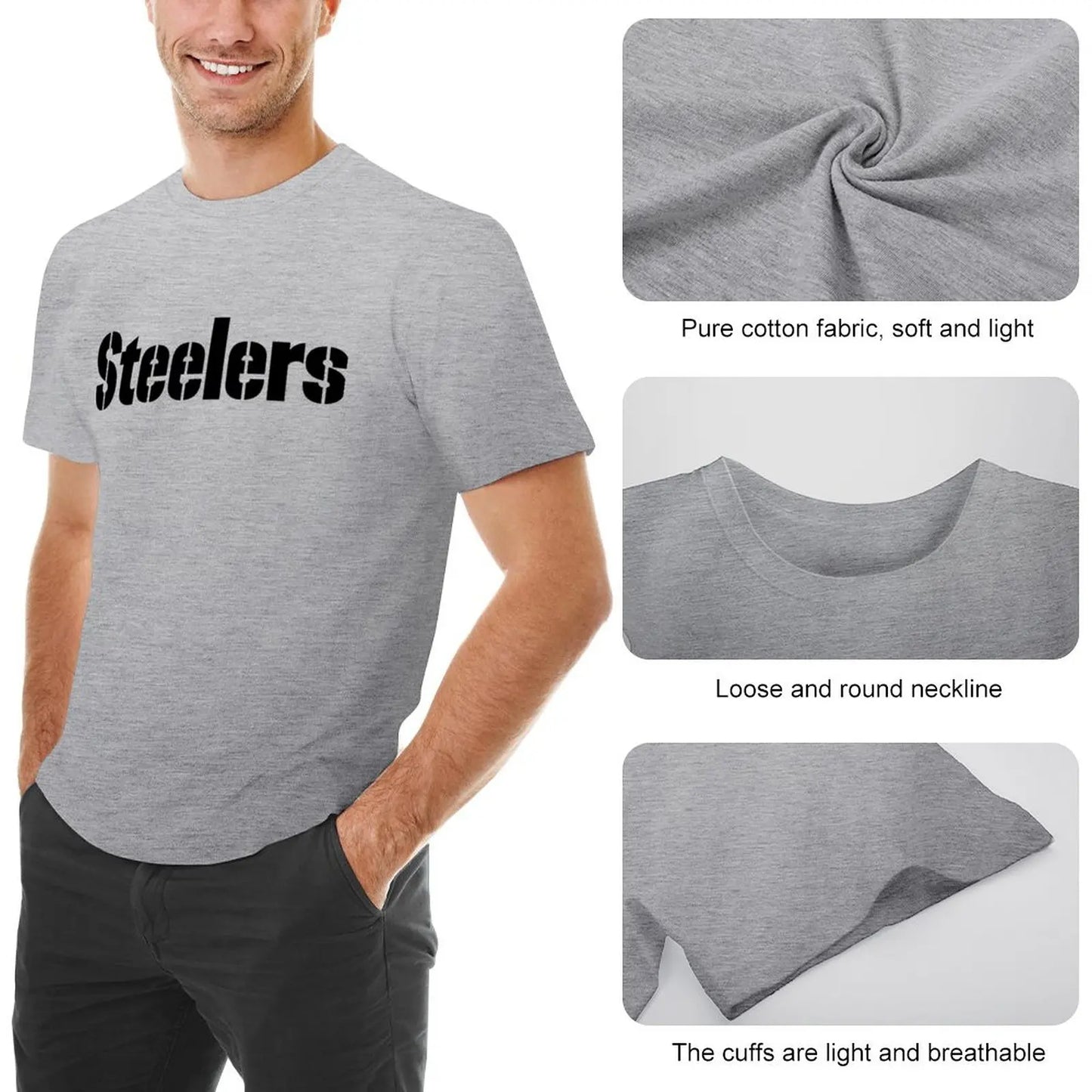 Steelers T-Shirt sweat shirt plus size tops t shirt for men