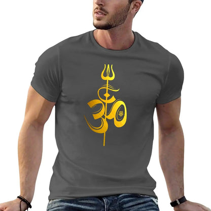 OM Lord Shiva Divine Spear Trident Trishul T Shirt T-Shirt sweat shirt mens graphic t-shirts anime