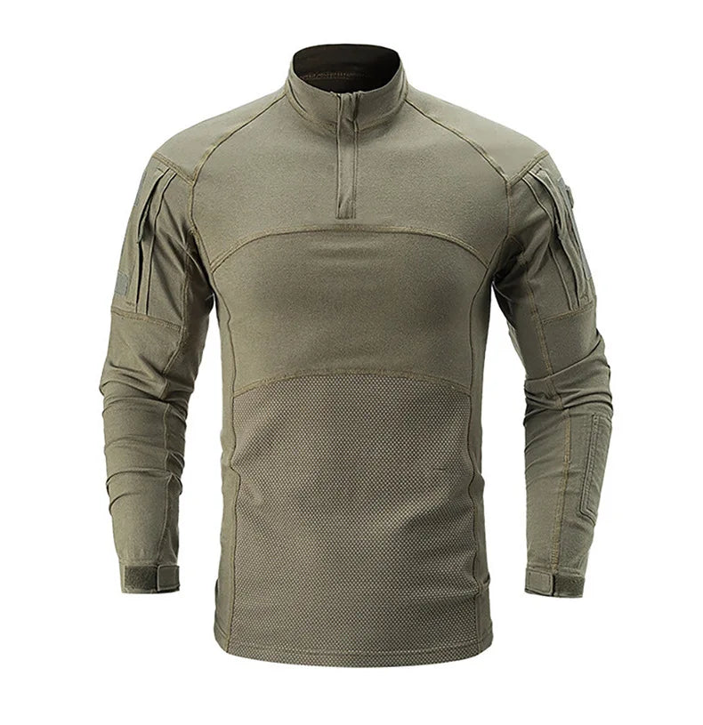 Tactical Shirt Combat Shirt Men Clothing Military Elasticity Man Shirt Camo T Shirt Multicam Army Long Shirt Hunting Clothes