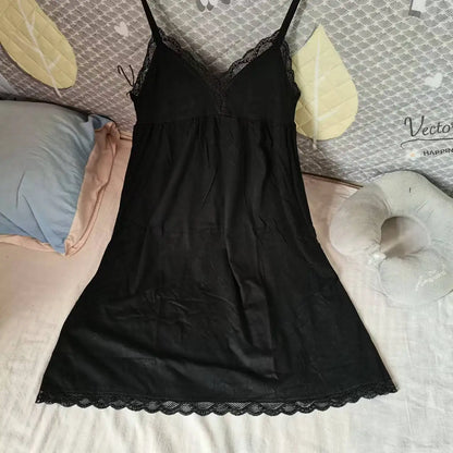 New Lace Nightgown Women Sleep Wear  V-Neck Nightdress Halter Soft Sleepshirts Casual Home Wear For Women Summer
