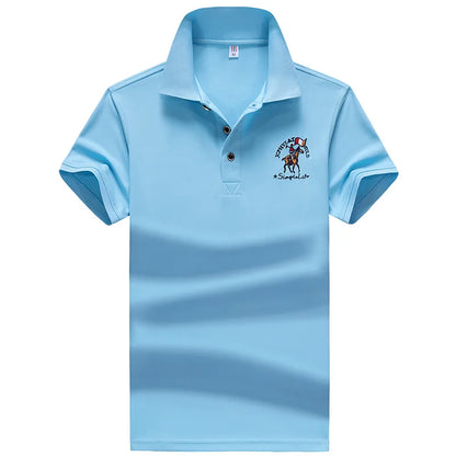 polo shirt men Summer new Men's short-sleeved polo shirt mens embroidery synthetic fiber Fabric youth casual business polo shirt