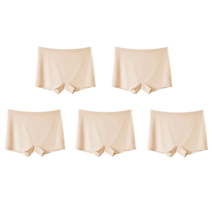 FallSweet 5PCS Women’s Seamless Boyshort Panties Comfortable Breathable Silk Satin Underwear for Woman Boxer Sports & Daily Wear