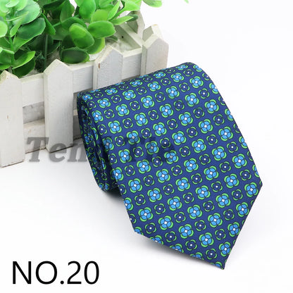 New Fashion Mens Tie Formal Striped Floral Designer Jacquard Wedding Necktie Soft Classic Neckwear Official Gravata For Man Wear