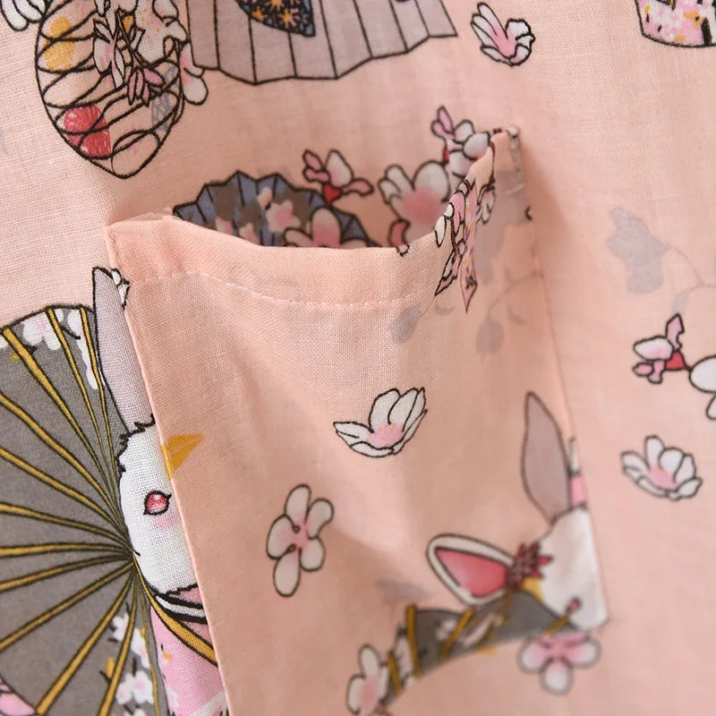 Ladies Cotton Kimono Bathrobe Loose Homewear Pajamas Robes for Women Multi Colors Printed Cardigan Sleep Wear Womens Robe