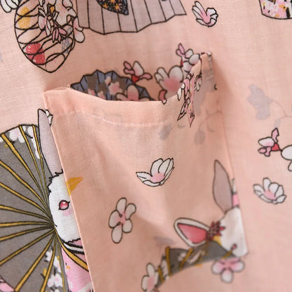 Ladies Cotton Kimono Bathrobe Loose Homewear Pajamas Robes for Women Multi Colors Printed Cardigan Sleep Wear Womens Robe