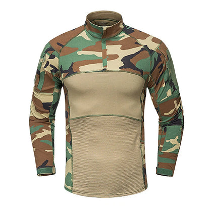 Tactical Shirt Combat Shirt Men Clothing Military Elasticity Man Shirt Camo T Shirt Multicam Army Long Shirt Hunting Clothes