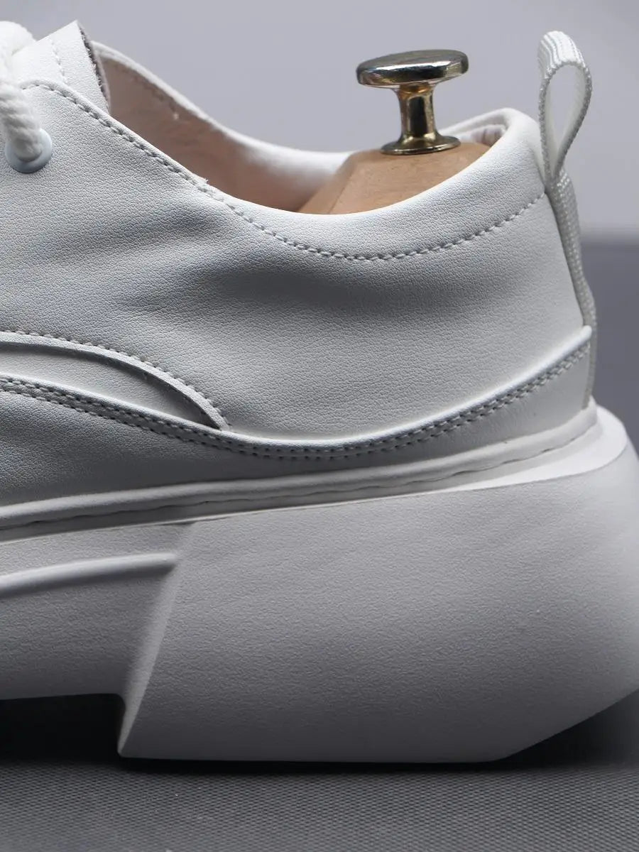 Luxury Silvery Man Shoes Platform Heightening Fashion Leather Shoes for Man Wear-resistant Lightweight Sneakers Shoes Men