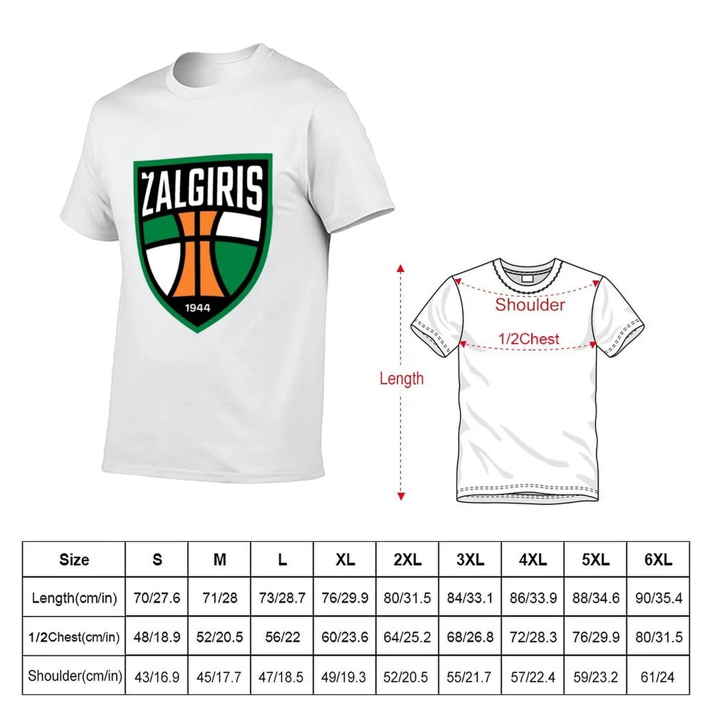 Zalgiris, basketball club T-Shirt t shirt man cotton cotton t shirt pack T-Shirt