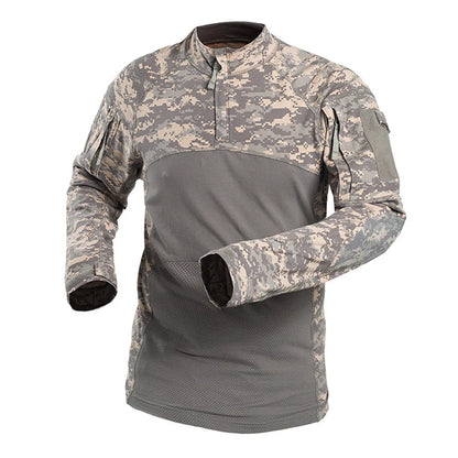 Tactical Shirt Combat Shirt Men Clothing Military Elasticity Man Shirt Camo T Shirt Multicam Army Long Shirt Hunting Clothes