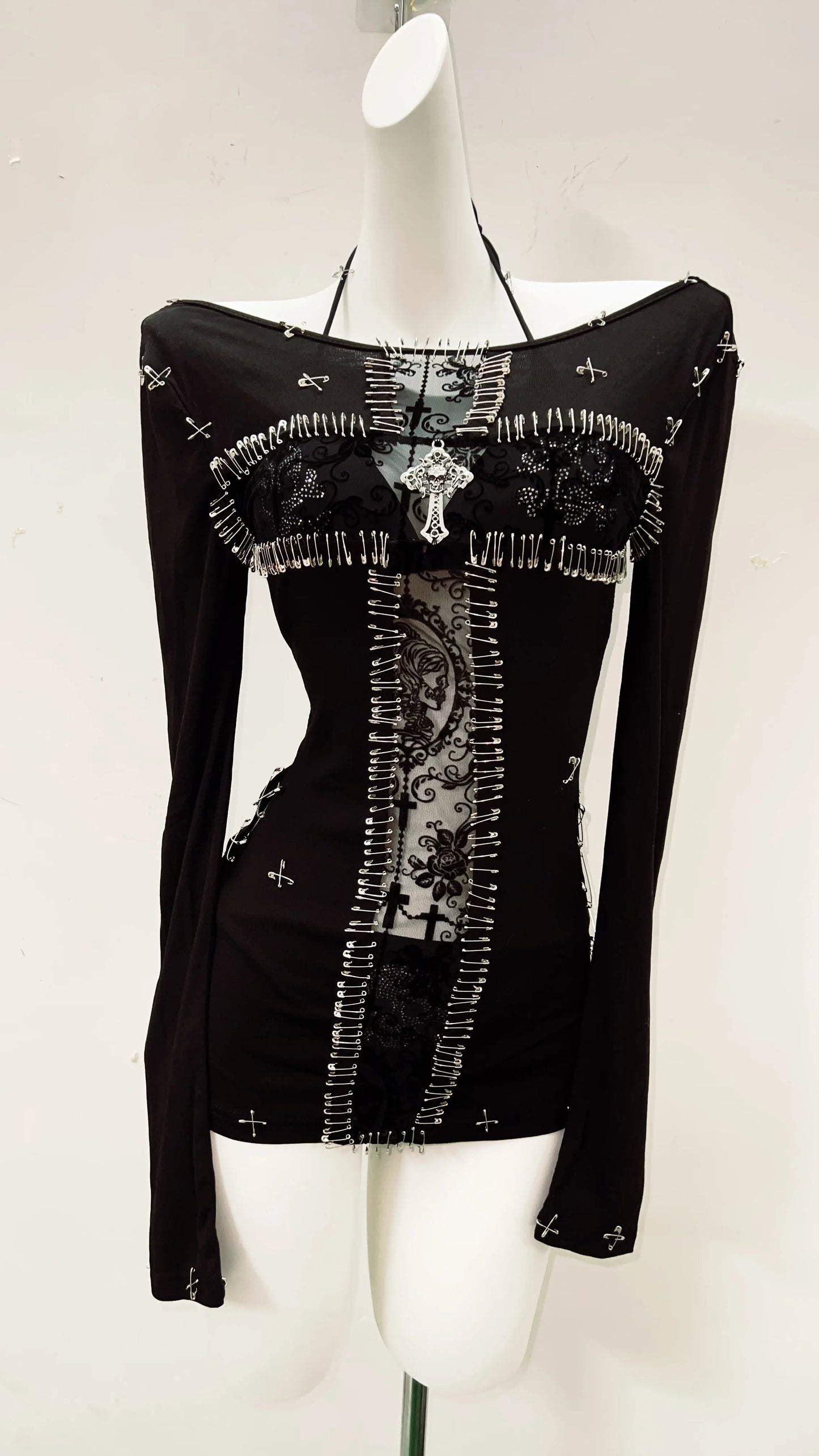 y2k fashion y2k clothes y2k crop top gothic clothes vintage shirt y2k shirt Gothic shirt Punk shirt Harajuku shirt Cross shirt