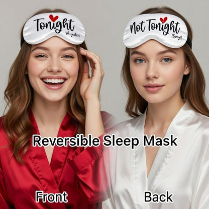 Tonight/Not Tonight Reversible Sleeping Mask. Funny Wedding Gift for New Couple. Engagement, Bridal Shower Party Gift to Bride and Groom. Valentine'S Day Aniversary Romantic Gift to Husband and Wife.
